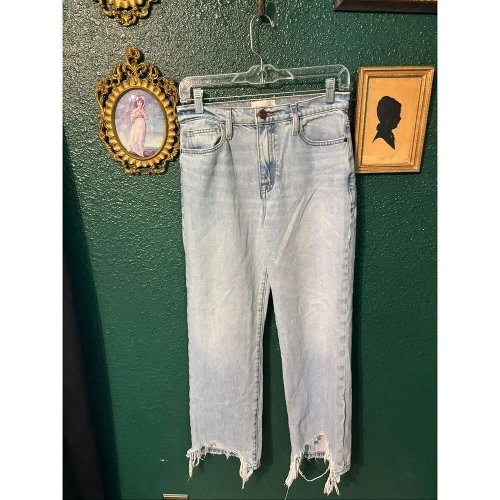 FRAME Le Jane Crop Jeans Womens 25 Light Wash Blue High Rise Stretch Denim
